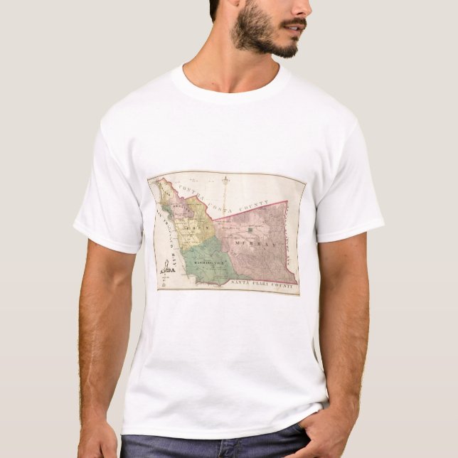 Camiseta Mapa del condado de Alameda (Anverso)