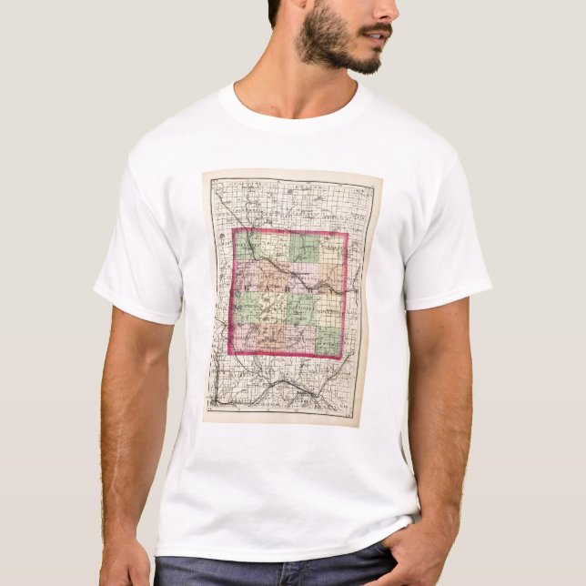 Camiseta Mapa del condado de Barry, Michigan (Anverso)