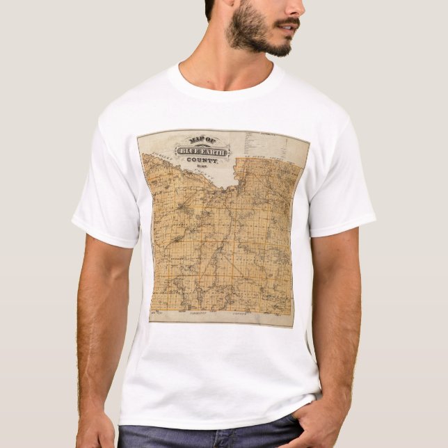Camiseta Mapa del condado de Blue Earth, Minnesota (Anverso)