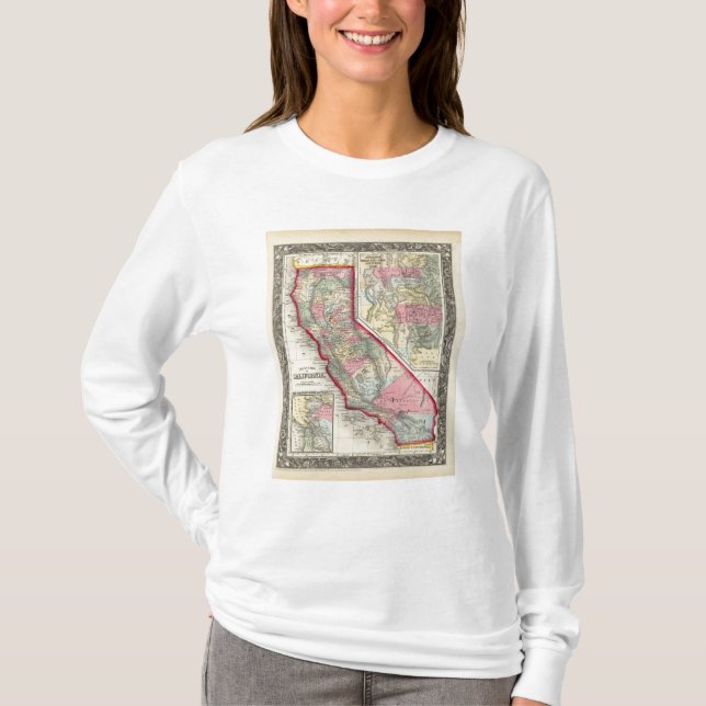 Camiseta Mapa del condado de California (Anverso)