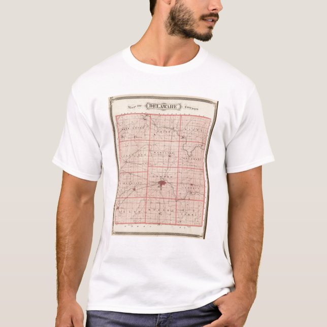 Camiseta Mapa del condado de Delaware (Anverso)