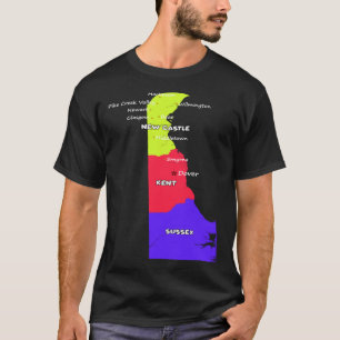 Camiseta Mapa del Condado de Delaware Límites de EE.UU. Pri