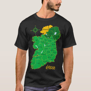 Camiseta Mapa del condado de Donegal Ireland Eire Irish Tra