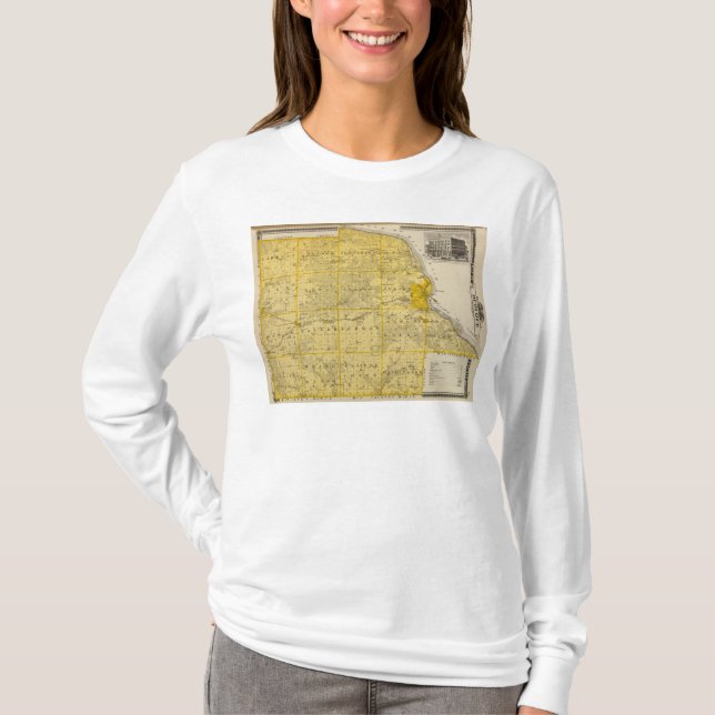 Camiseta Mapa del condado de Dubuque (Anverso)