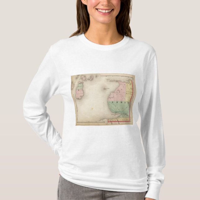 Camiseta Mapa del condado de Emmet, Michigan (Anverso)