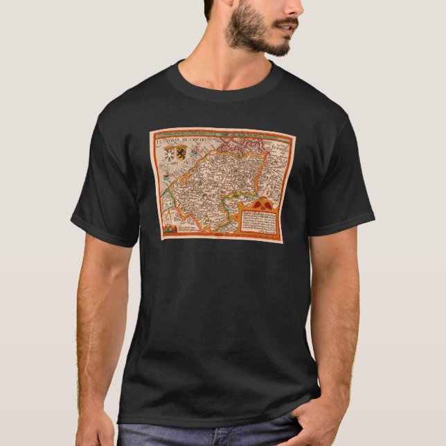 Camiseta Mapa del condado de Flandes (1609) (Anverso)