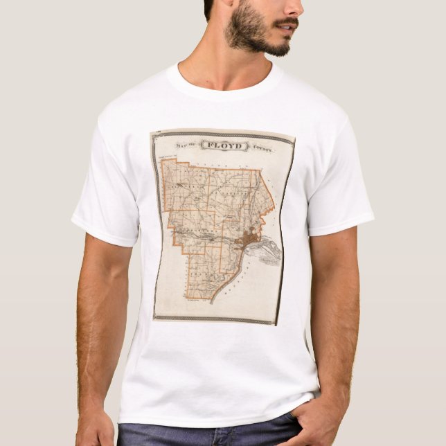 Camiseta Mapa del condado de Floyd (Anverso)