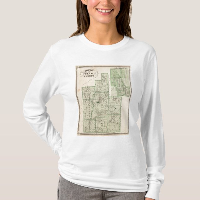 Camiseta Mapa del condado de Fulton con Rochester, Fulton (Anverso)