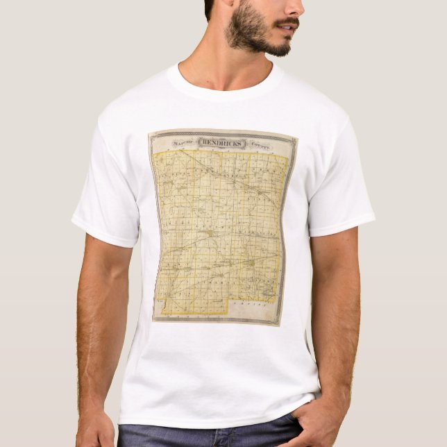 Camiseta Mapa del condado de Hendricks (Anverso)