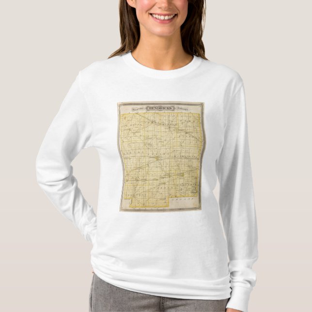 Camiseta Mapa del condado de Hendricks (Anverso)