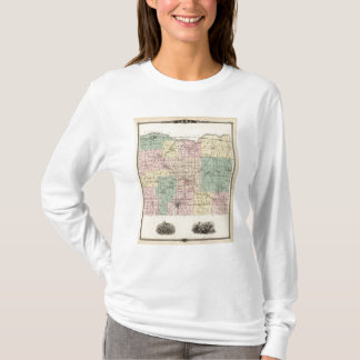 Camiseta Mapa del condado de Iowa, estado de Wisconsin