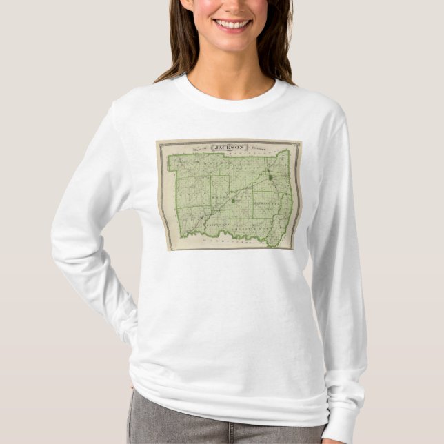Camiseta Mapa del condado de Jackson (Anverso)