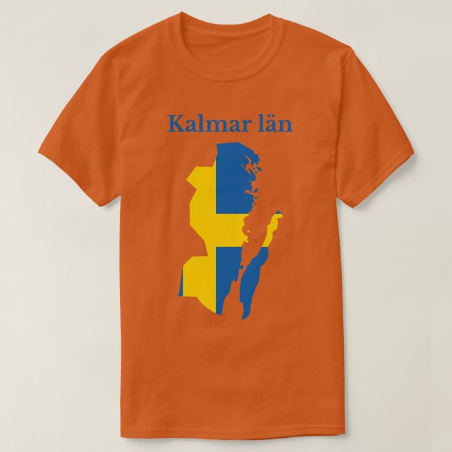 Camiseta Mapa del condado de Kalmar Suecia (Diseño del anverso)