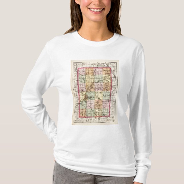 Camiseta Mapa del condado de Kent, Michigan (Anverso)