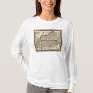 Camiseta Mapa del condado de Kentucky, y de Tennessee