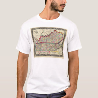 Camiseta Mapa del condado de Kentucky, y de Tennessee