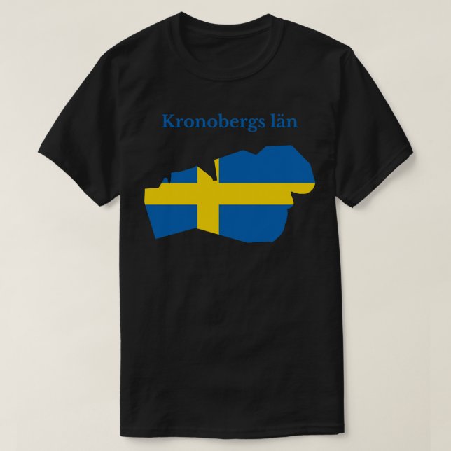 Camiseta Mapa del condado de Kronoberg Suecia (Diseño del anverso)