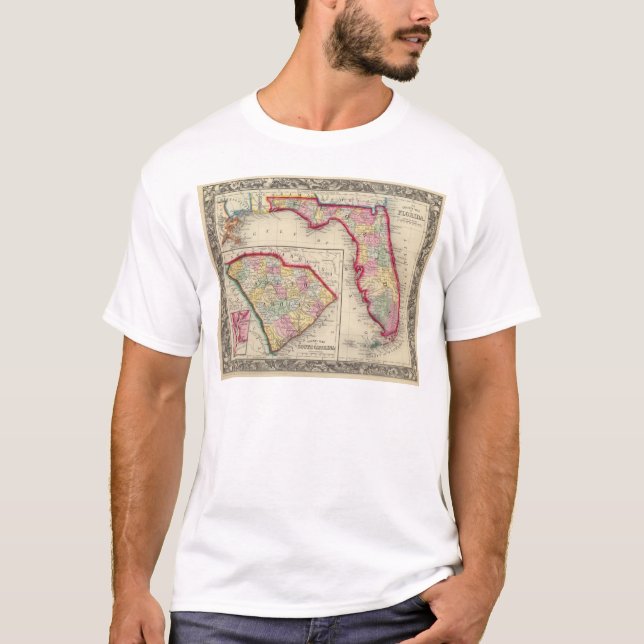 Camiseta Mapa del condado de la Florida (Anverso)