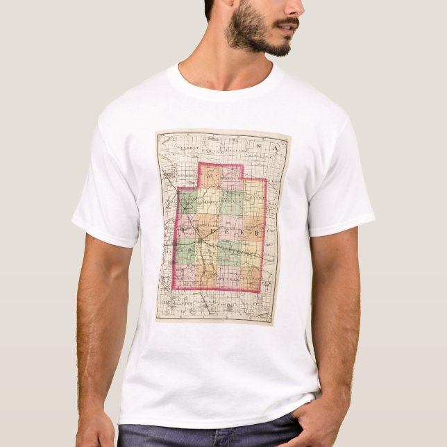 Camiseta Mapa del condado de Lapeer, Michigan (Anverso)