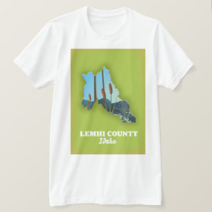 Camiseta Mapa del condado de Lemhi, Idaho