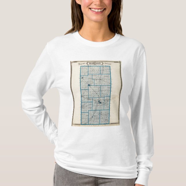 Camiseta Mapa del condado de Madison (Anverso)