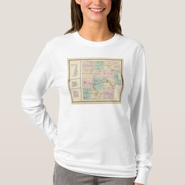 Camiseta Mapa del condado de Marquette y de Westfield (Anverso)