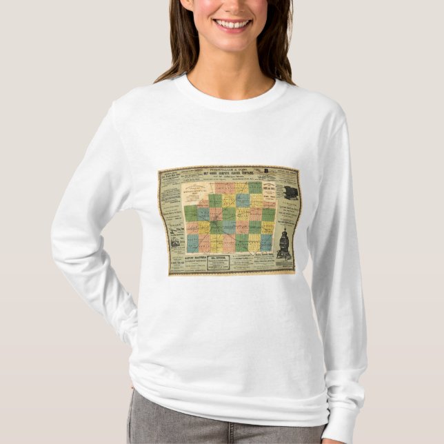 Camiseta Mapa del condado de McLean, Illinois 1886 (Anverso)