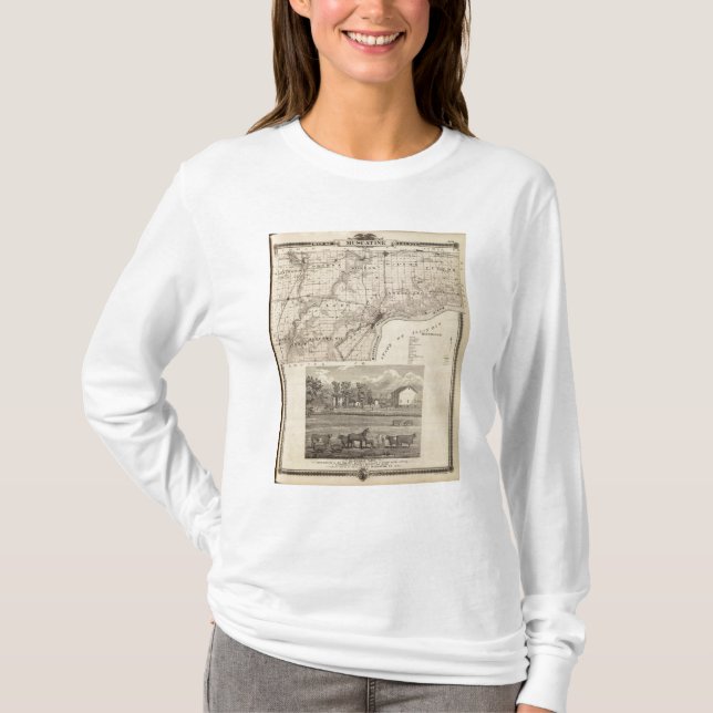 Camiseta Mapa del condado de Muscatine (Anverso)