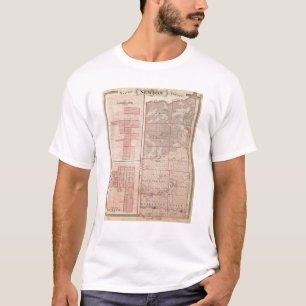 Camiseta Mapa del condado de Newton con Goodland y Kentland