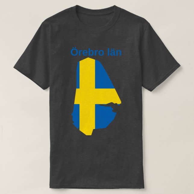 Camiseta Mapa del condado de Orebro Suecia (Diseño del anverso)