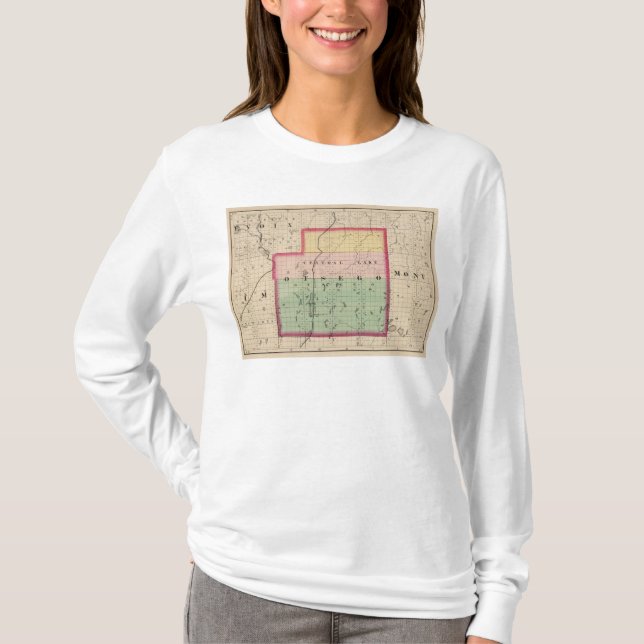 Camiseta Mapa del condado de Otsego, Michigan (Anverso)