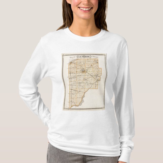Camiseta Mapa del condado de Porte del La (Anverso)