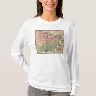 Camiseta Mapa del condado de Railroadand de Colton, Estados