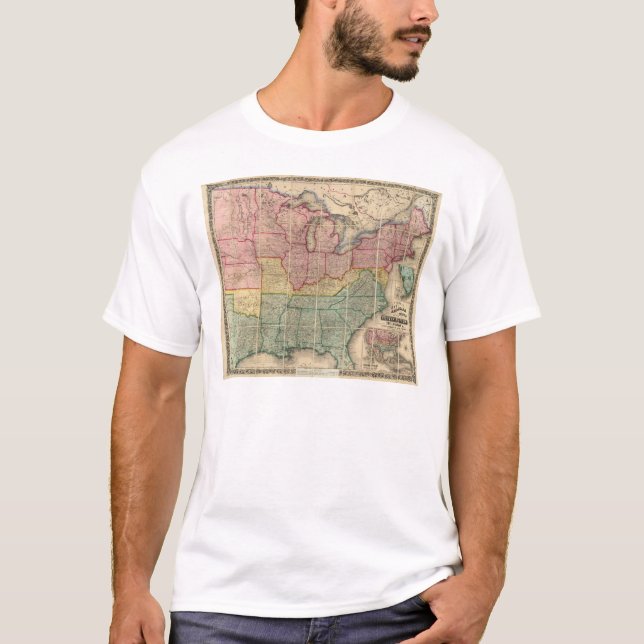 Camiseta Mapa del condado de Railroadand de Colton, Estados (Anverso)