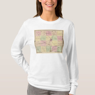 Camiseta Mapa del condado de Rock, estado de Wisconsin