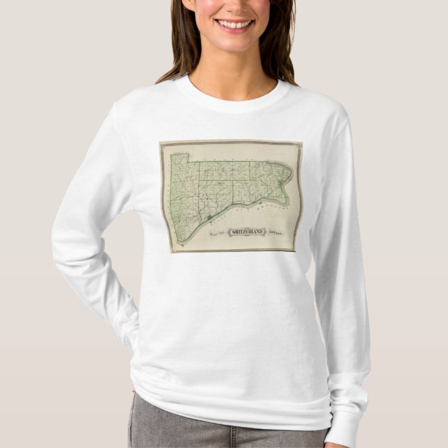 Camiseta Mapa del condado de Switzerland (Anverso)