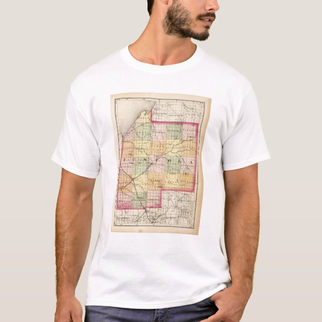 Camiseta Mapa del condado de Tuscola, Michigan (Anverso)