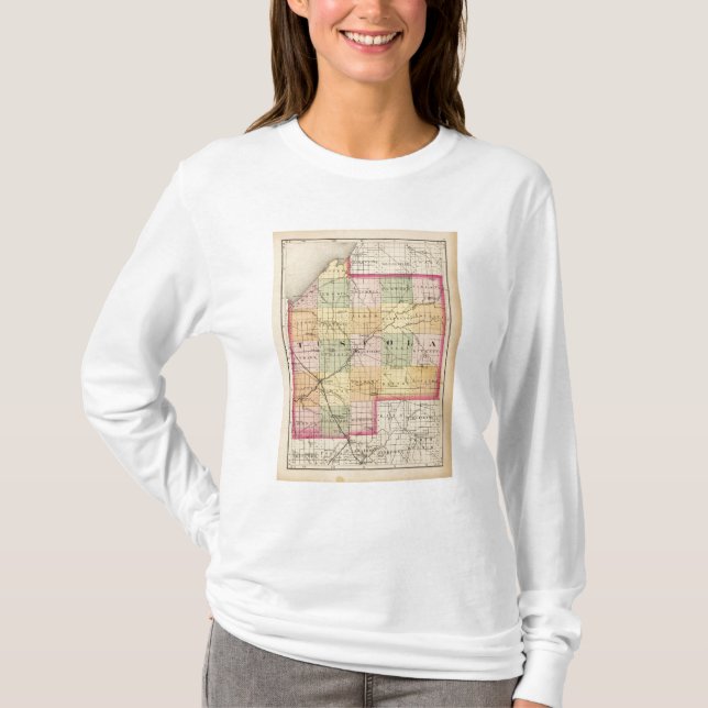 Camiseta Mapa del condado de Tuscola, Michigan (Anverso)