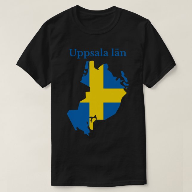 Camiseta Mapa del condado de Uppsala, Suecia (Diseño del anverso)