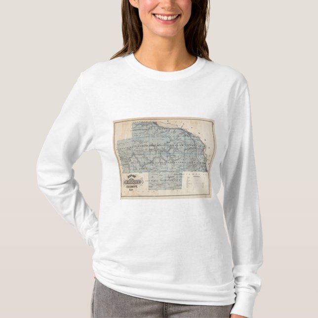 Camiseta Mapa del condado de Wabasha, Minnesota (Anverso)