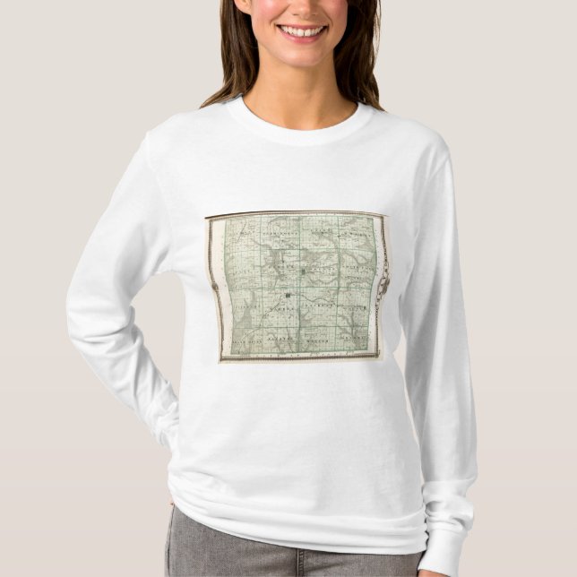 Camiseta Mapa del condado de Wayne, estado de Iowa (Anverso)
