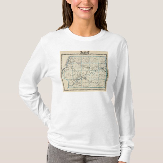 Camiseta Mapa del condado de Whiteside (Anverso)