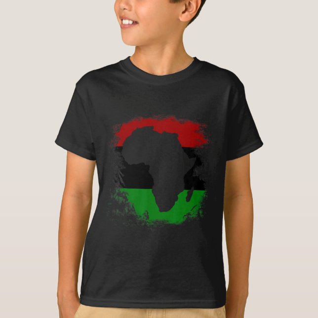 Camiseta Mapa del continente africano con bandera africana  (Anverso)