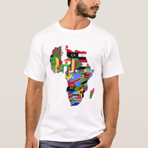 Camiseta Mapa del continente africano con banderas