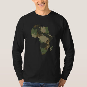 Camiseta Mapa del continente africano Patrón de camuflaje D