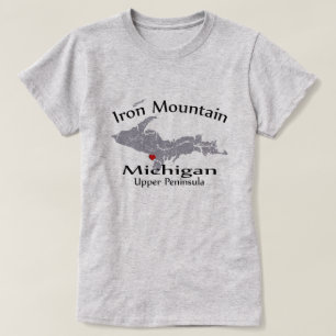Camiseta Mapa del corazón de las Montañas de Hierro Michiga