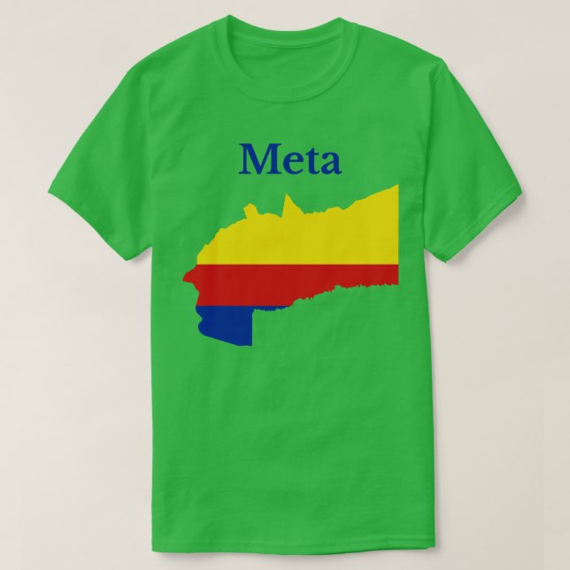 Camiseta Mapa del Departamento de Meta de Colombia (Diseño del anverso)