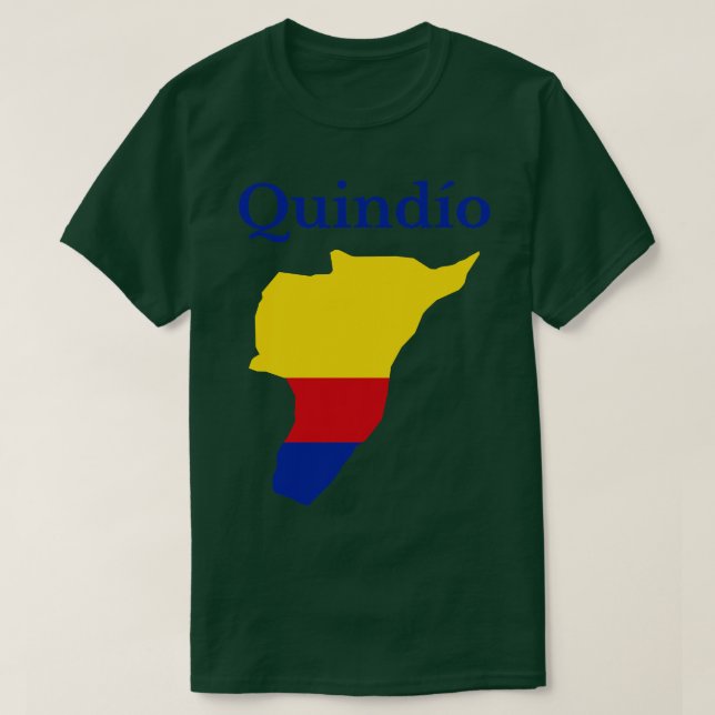 Camiseta Mapa del Departamento Quindio Colombia (Diseño del anverso)