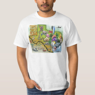 Camiseta Mapa del dibujo animado de Corpus Christi Tx