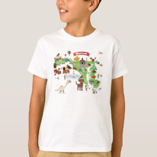 Camiseta Mapa del dibujo animado de Maryland